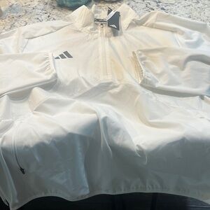 Adidas whiteish 1/4 Windbreaker Jacket. NWT
